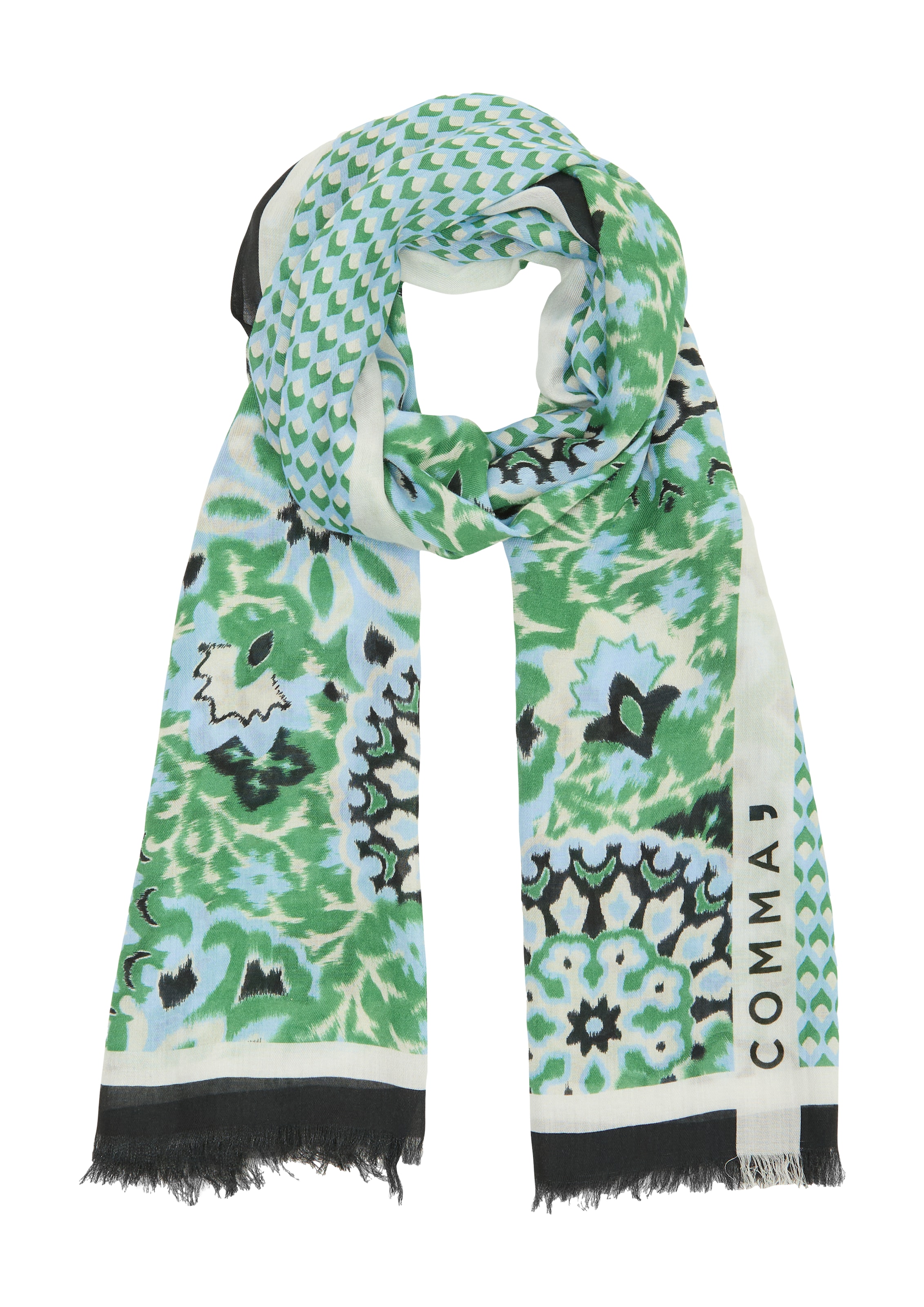 COMMA Šal | zelena barva: sprednja stran