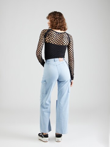 Wide Leg Jeans cargo Tally Weijl en bleu