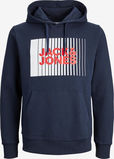 JACK & JONES Sweatshirt in marine / feuerrot / weiß, Produktansicht