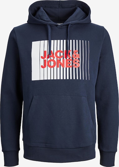 JACK & JONES Sweatshirt i marinblå / eldröd / vit, Produktvy