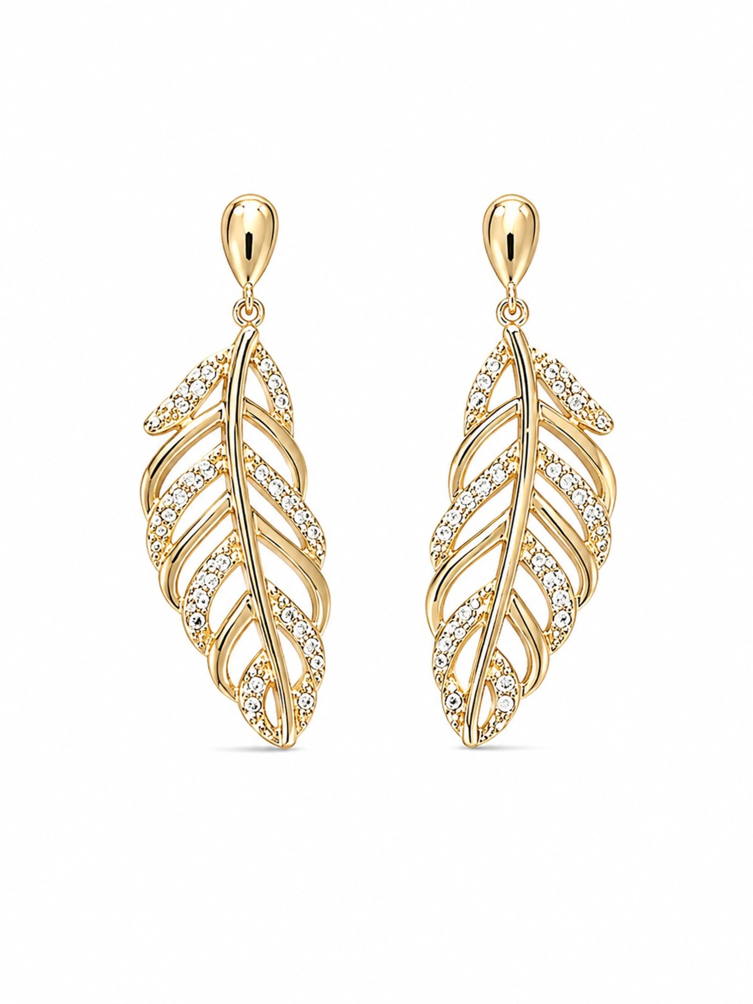 Orecchini 'Golden Leaf' di CHIVAL in oro: frontale