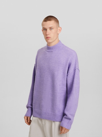 Bershka Sweter w kolorze fioletowy: przód