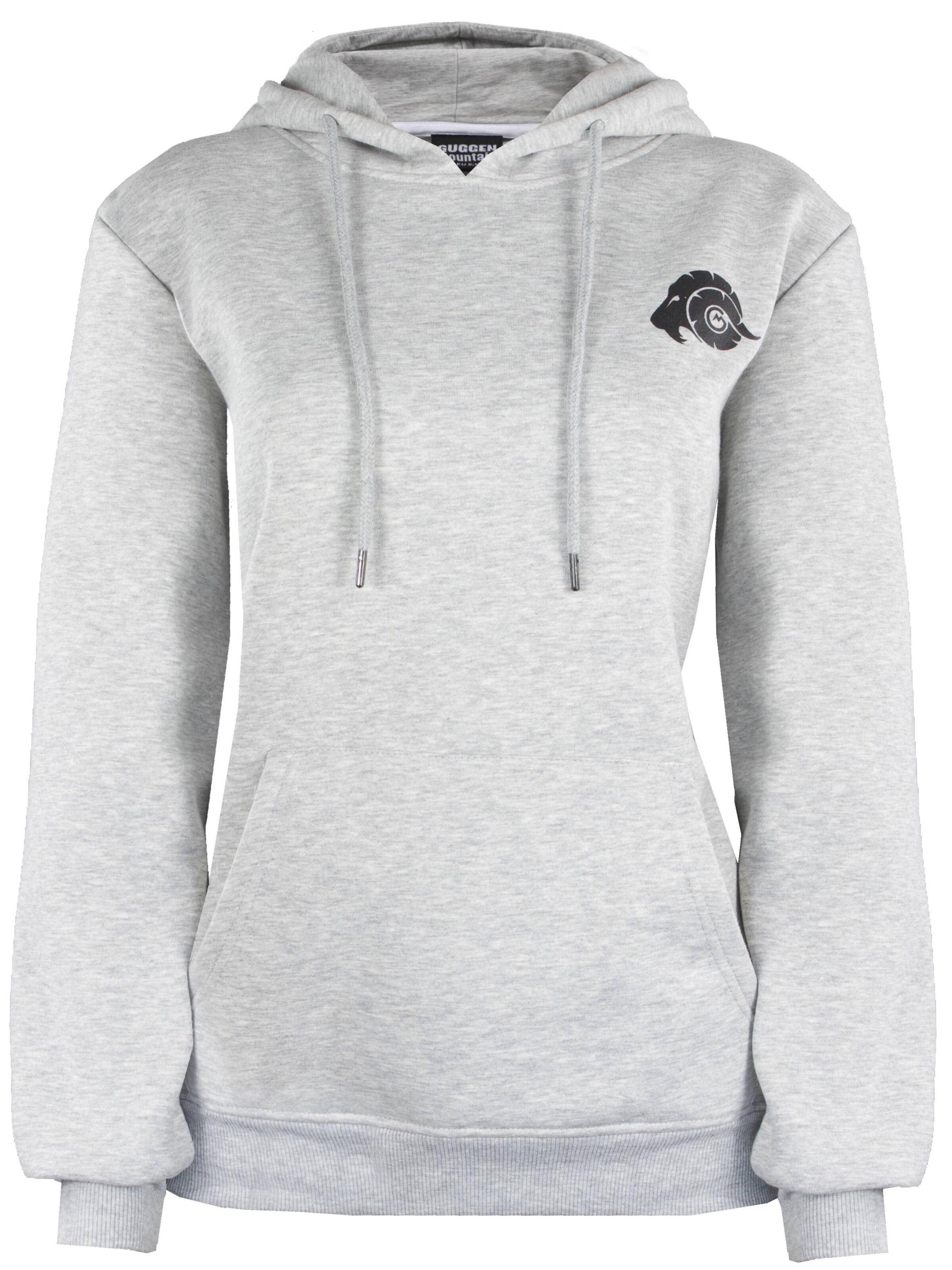 Guggen Mountain Sweatshirt 'Kapuzenpullover HW08 Fleece Hoodie'‌ in Grau: Vorderseite