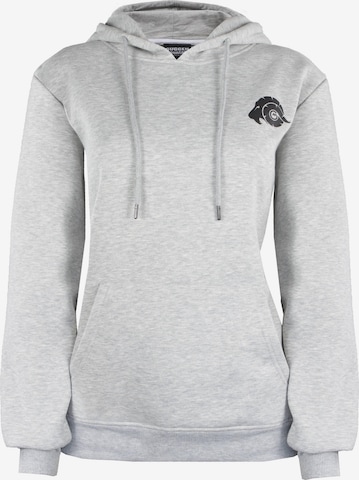 Guggen Mountain Sweatshirt 'Kapuzenpullover HW08 Fleece Hoodie' in Grau: Vorderseite