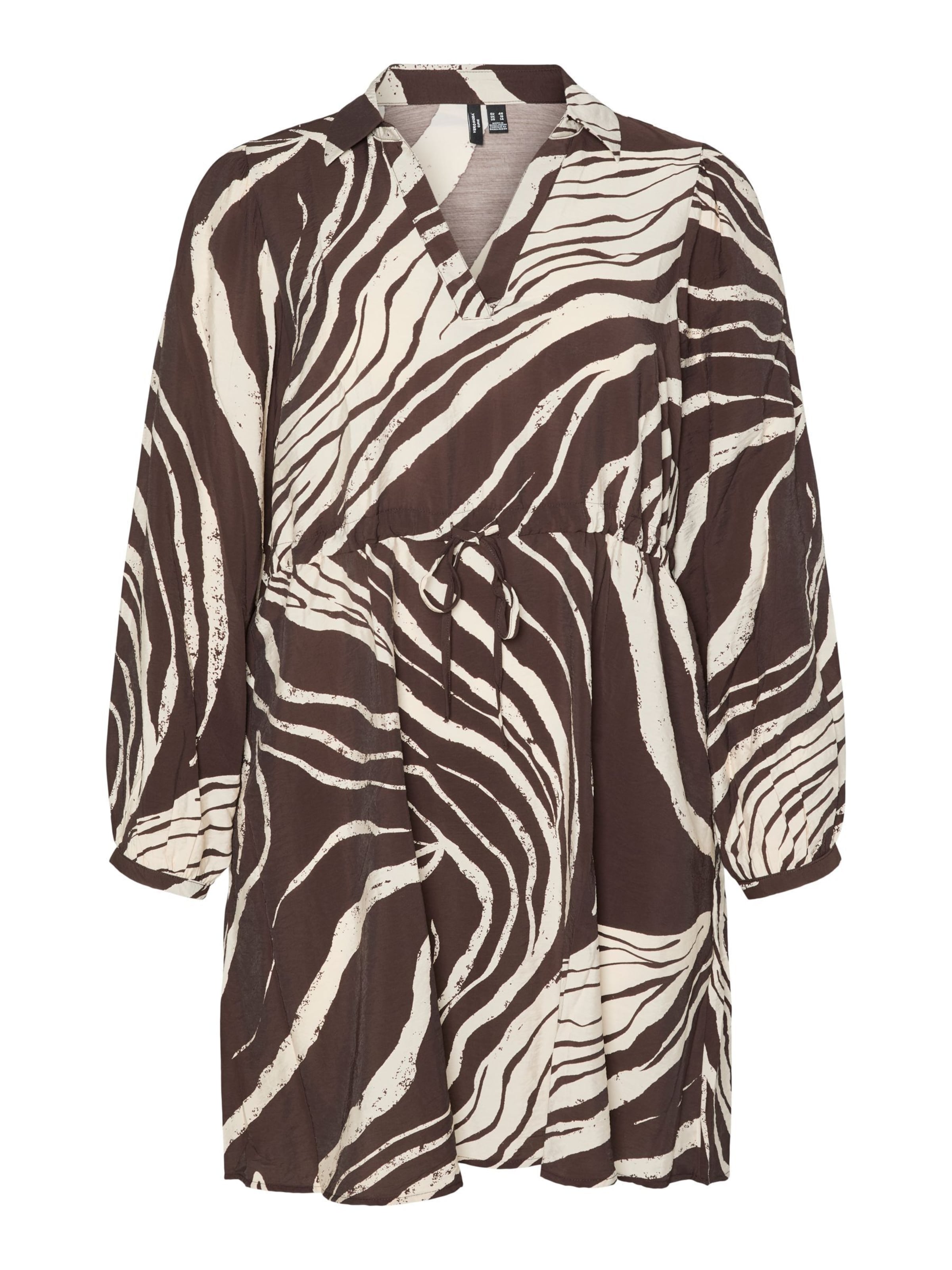 Vero Moda Curve Blousejurk in Bruin: voorkant