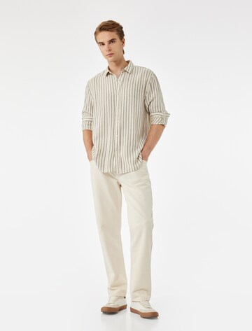 Koton Regular fit Button Up Shirt in Beige: front