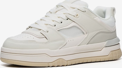 Bershka Matalavartiset tennarit värissä vaaleanharmaa / valkoinen / offwhite, Tuotenäkymä