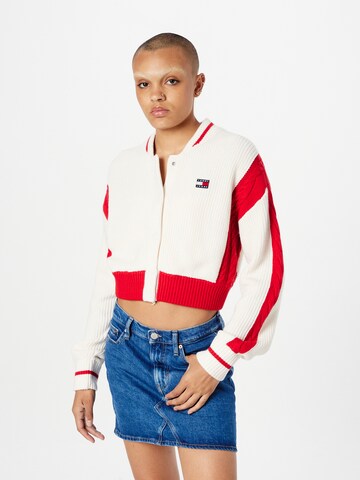 Tommy Jeans Strickjacke 'ARCHIVE 2' in Weiß: Vorderseite