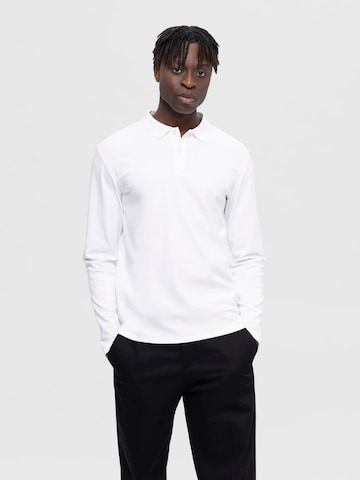 T-Shirt 'Toulouse' SELECTED HOMME en blanc : devant