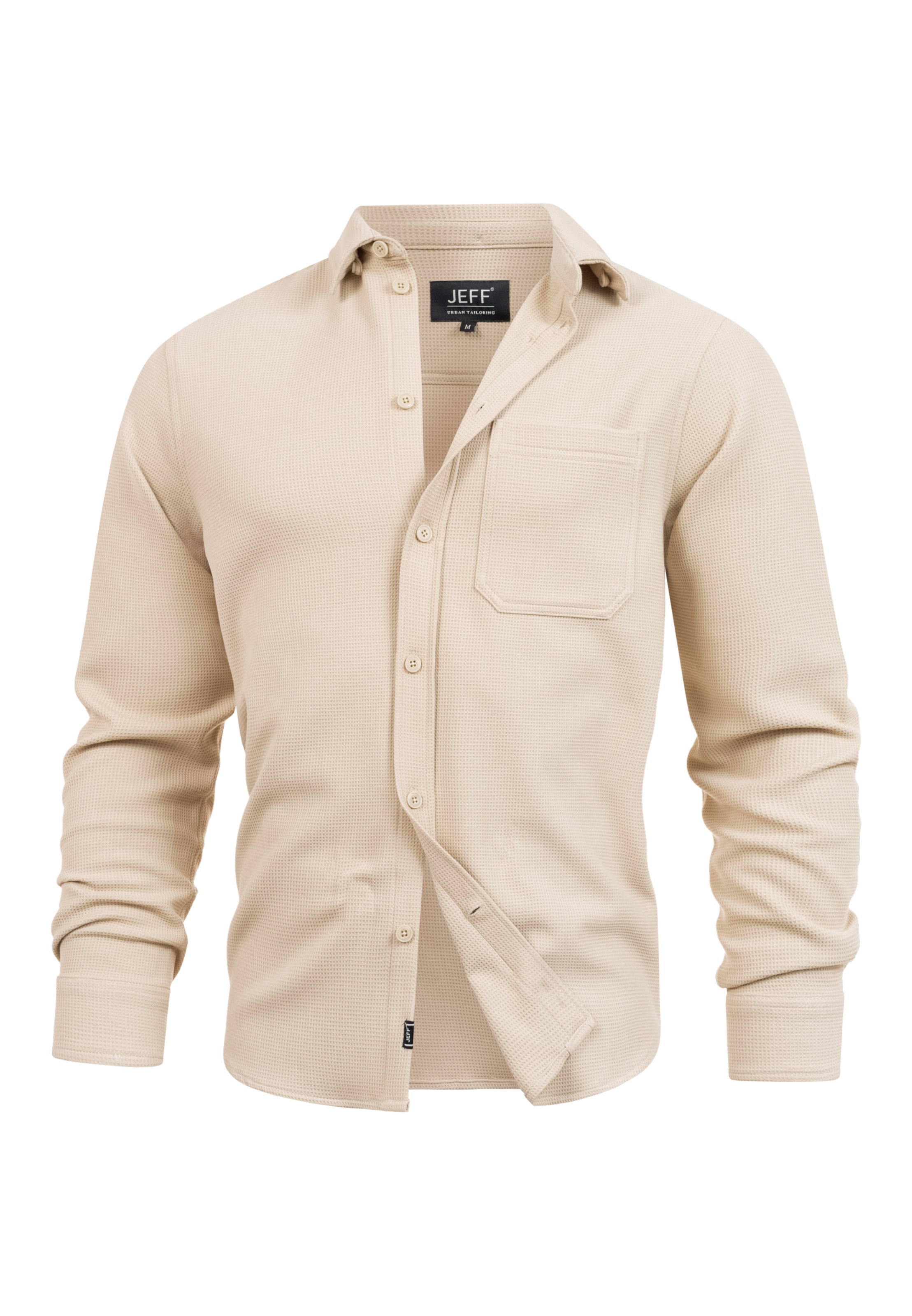 JEFF Overhemd 'Landon' in Beige: voorkant