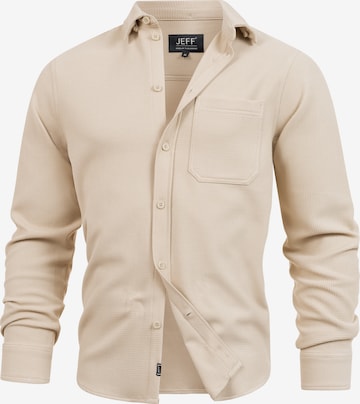 JEFF Overhemd 'Landon' in Beige: voorkant