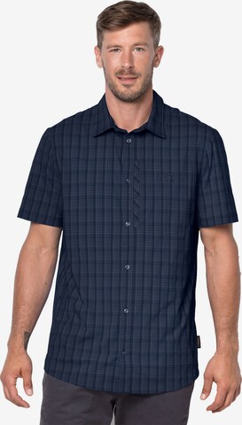 JACK WOLFSKIN Regular fit Athletic Button Up Shirt in Blue: front