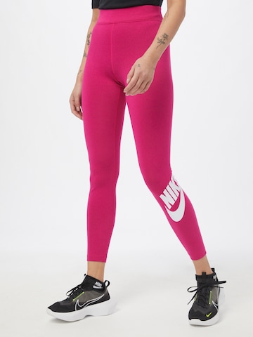 Nike Sportswear Скинни Леггинсы 'Essential' в Ярко-розовый: спереди