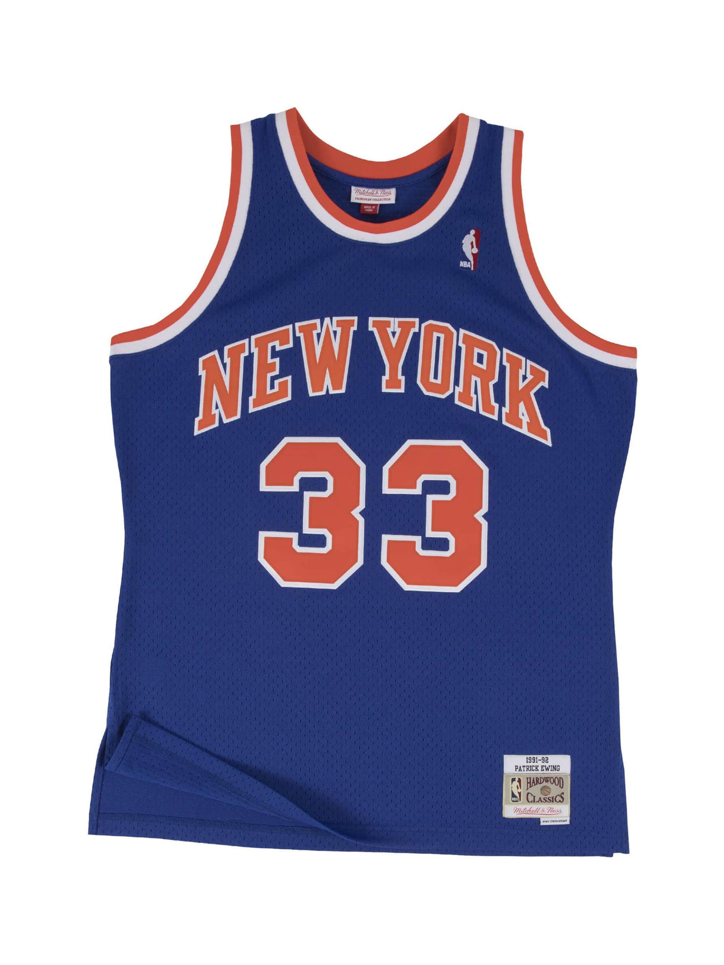 Mitchell & Ness Trikot 'New York Knicks Road 1991-92 Patrick Ewing' in Blau: Vorderseite