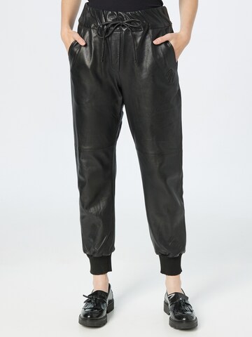 FREAKY NATION Tapered Trousers in Black: front