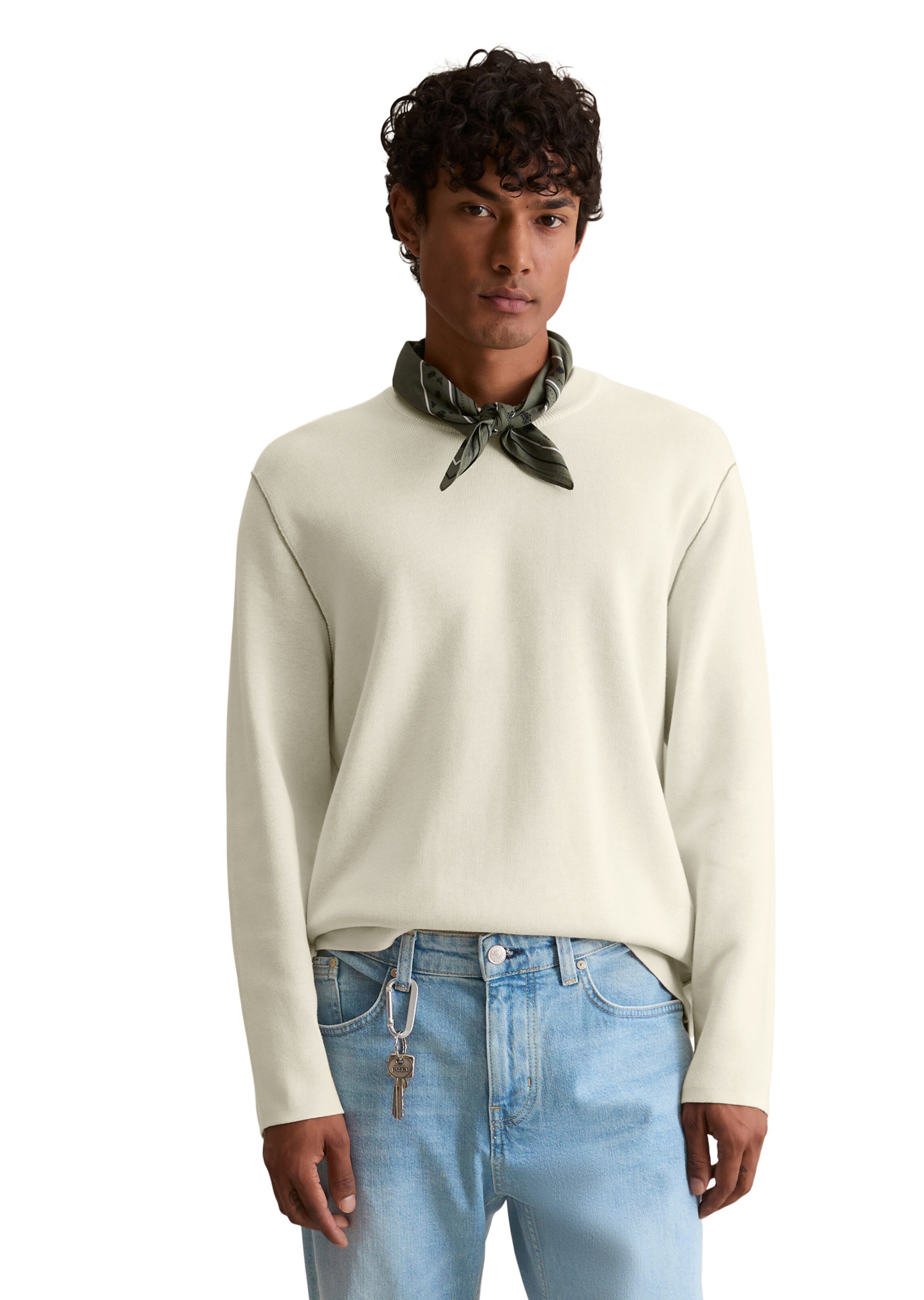 Pull-over Marc O'Polo DENIM en blanc : devant