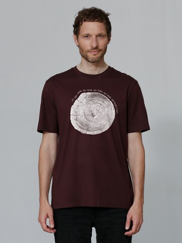 T-Shirt ' Baumscheibe ' Watapparel en rouge : devant