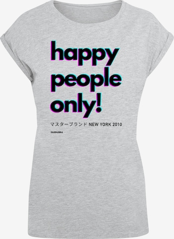 F4NT4STIC Shirt 'Happy people only New York' in Grey: front