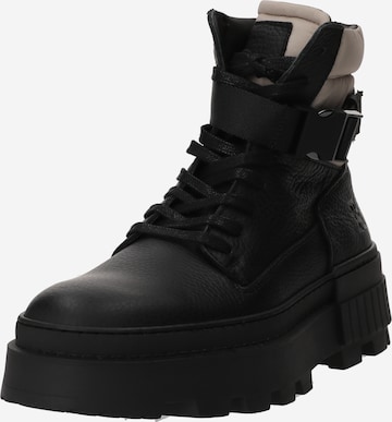 TOMMY HILFIGER - Botas con cordones en negro: frente