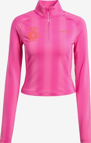 Maglietta 'Half-Zip Graphic Football Long-Sleeve' di ADIDAS ORIGINALS in rosa: frontale