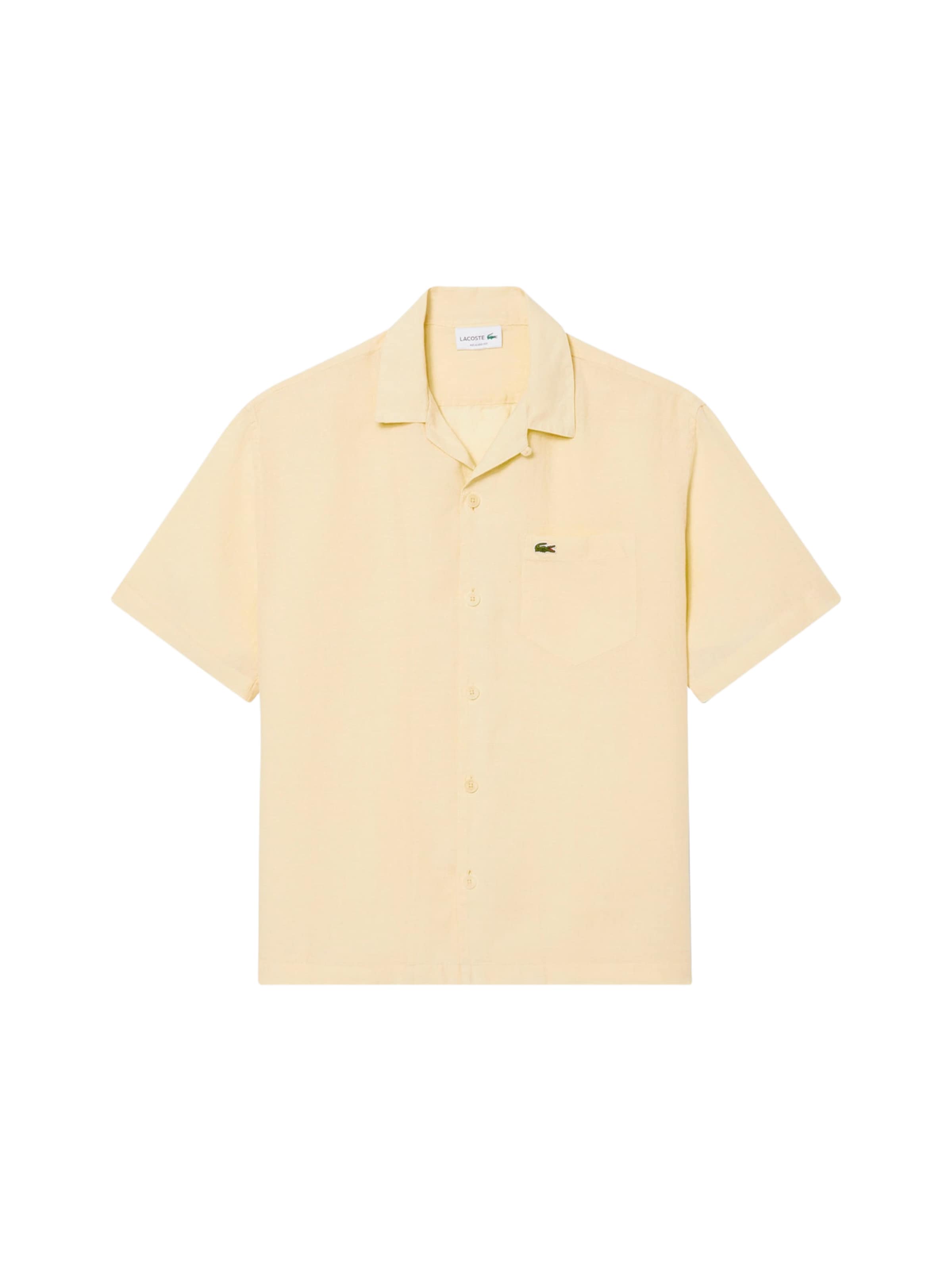 LACOSTE Comfort fit Button Up Shirt in Beige: front