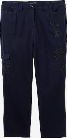 sheego by Joe Browns Regular Cargohose in Blau: predná strana