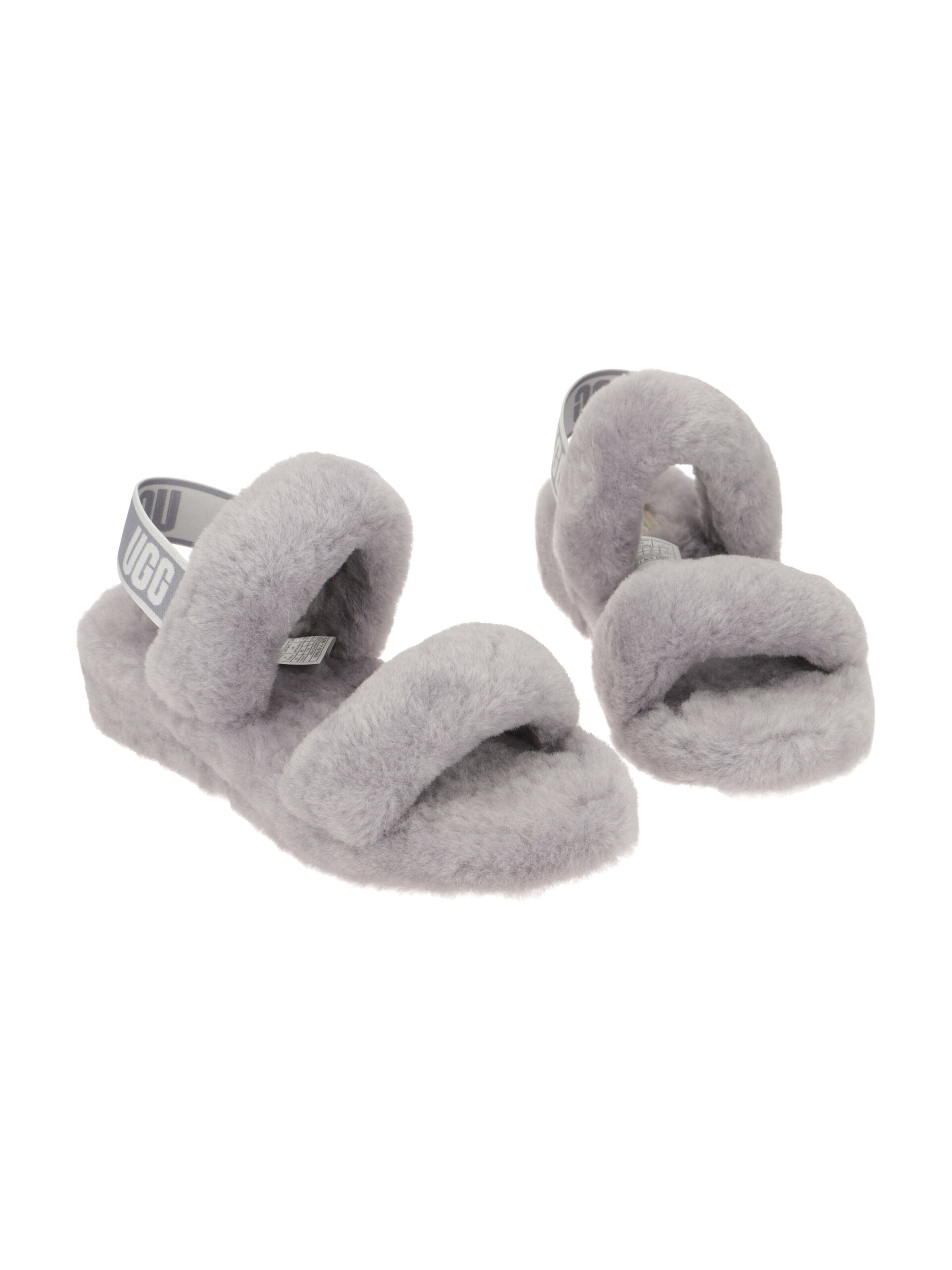 UGG Pantolette 'UGG Oh Yeah Hausschuhe grau Fell 1107953' in Grau