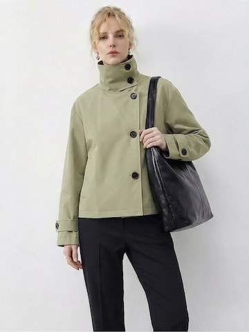 Bianco Lucci Between-Seasons Coat in Green