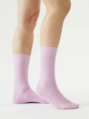 Von Jungfeld Socks 'Rosa / Cyberlime / Taubenblau' in Pink