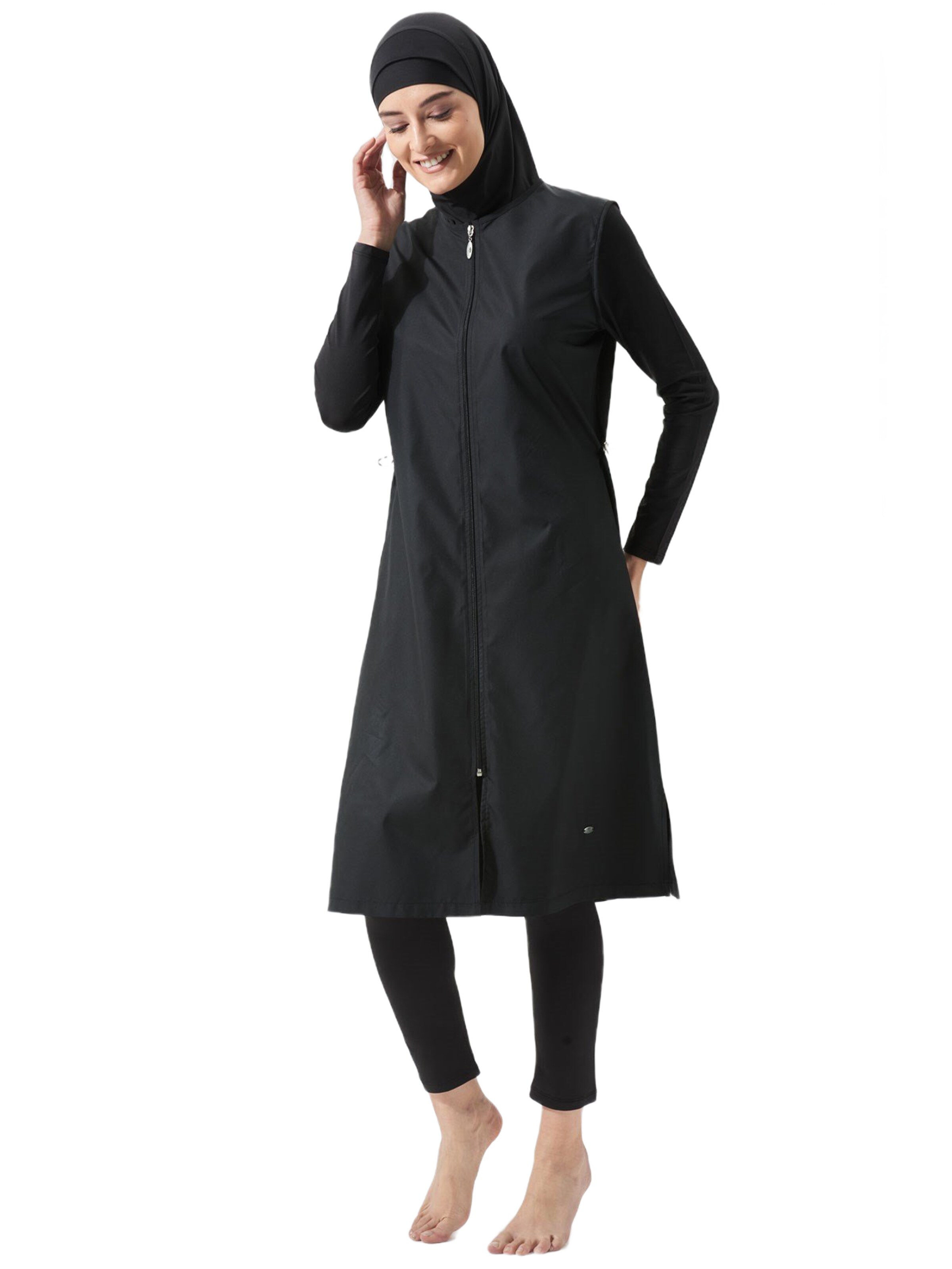 C&City Badpakjurk in Zwart: voorkant