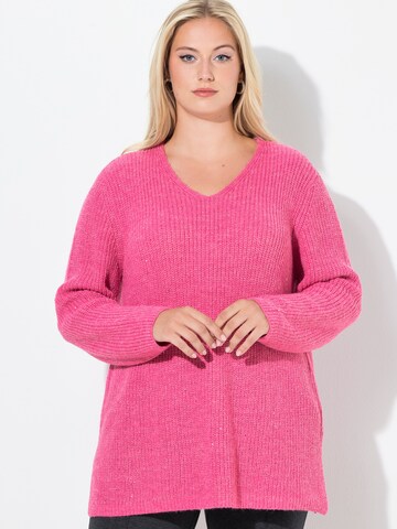 Pull-over Ulla Popken en rose : devant