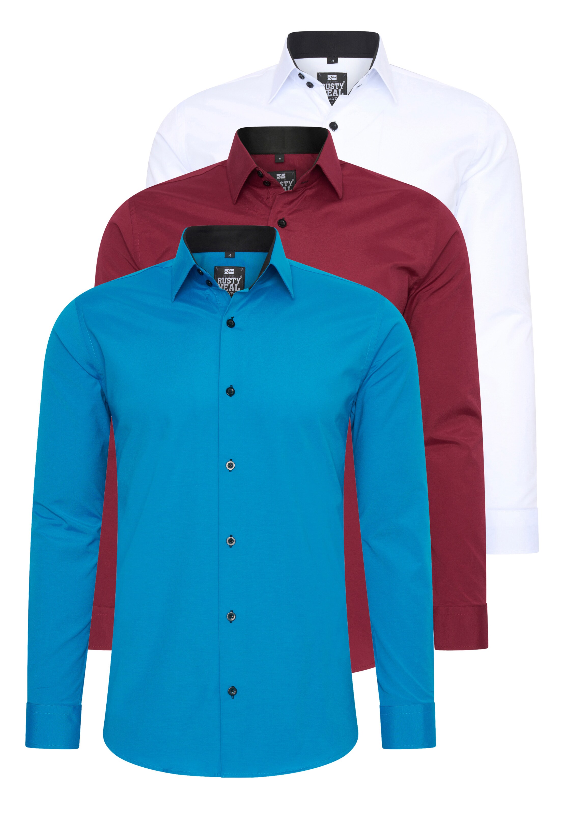 Rusty Neal Button Up Shirt in Blue: front