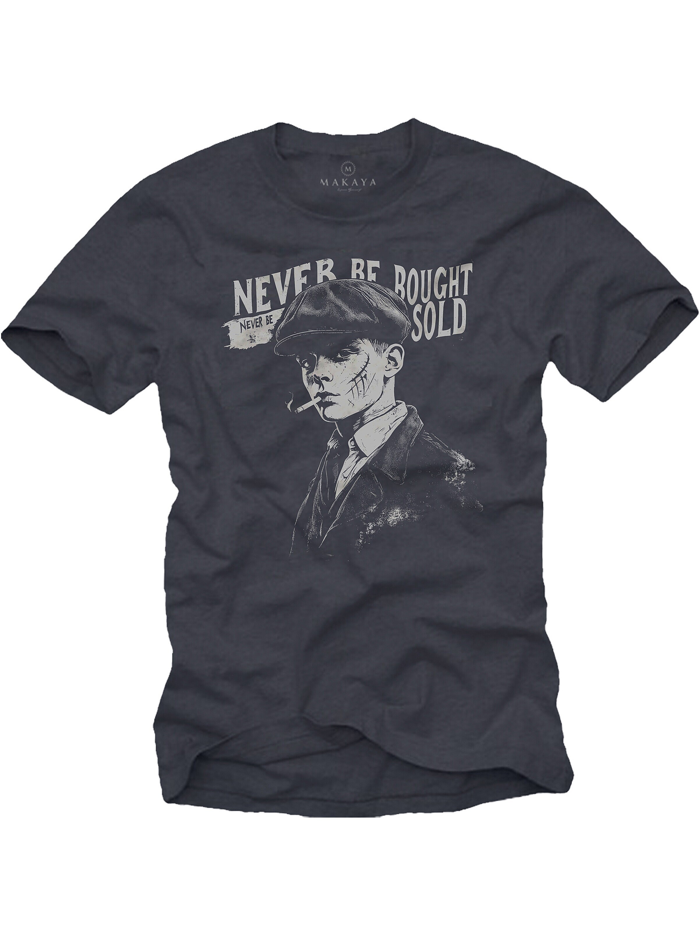 MAKAYA Shirt 'Never Be Bought' in Grey: front