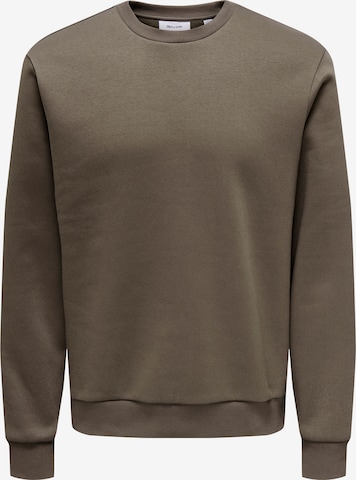 Sweat-shirt 'ONSCERES' Only & Sons en marron : devant