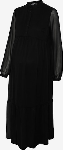 Pieces Maternity - Vestido camisero 'BLUME' en negro: frente