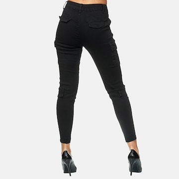 Elara Skinny Cargobroek in Zwart