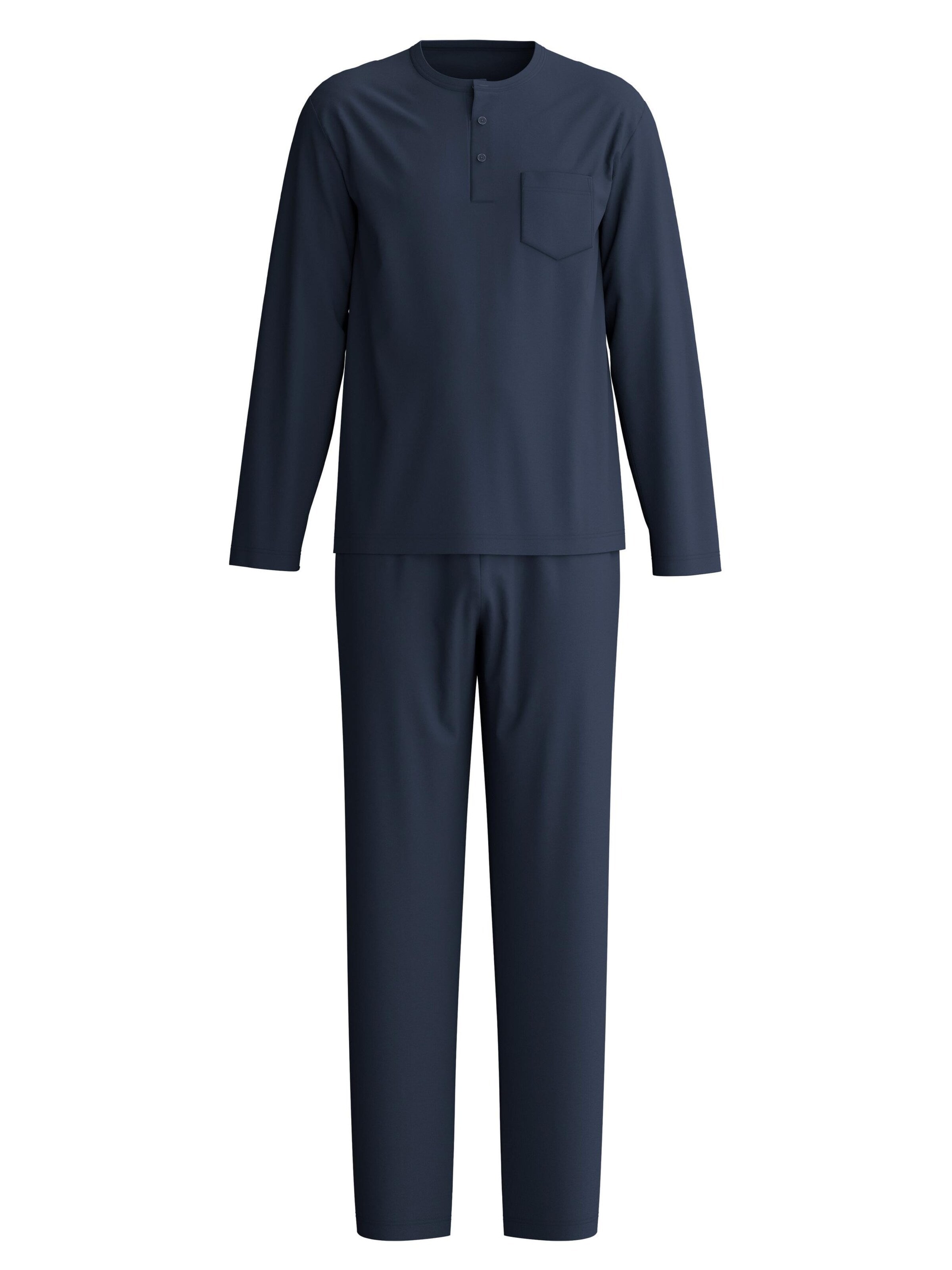 CALIDA Pyjama lang 'EDITION 85' in Blauw: voorkant