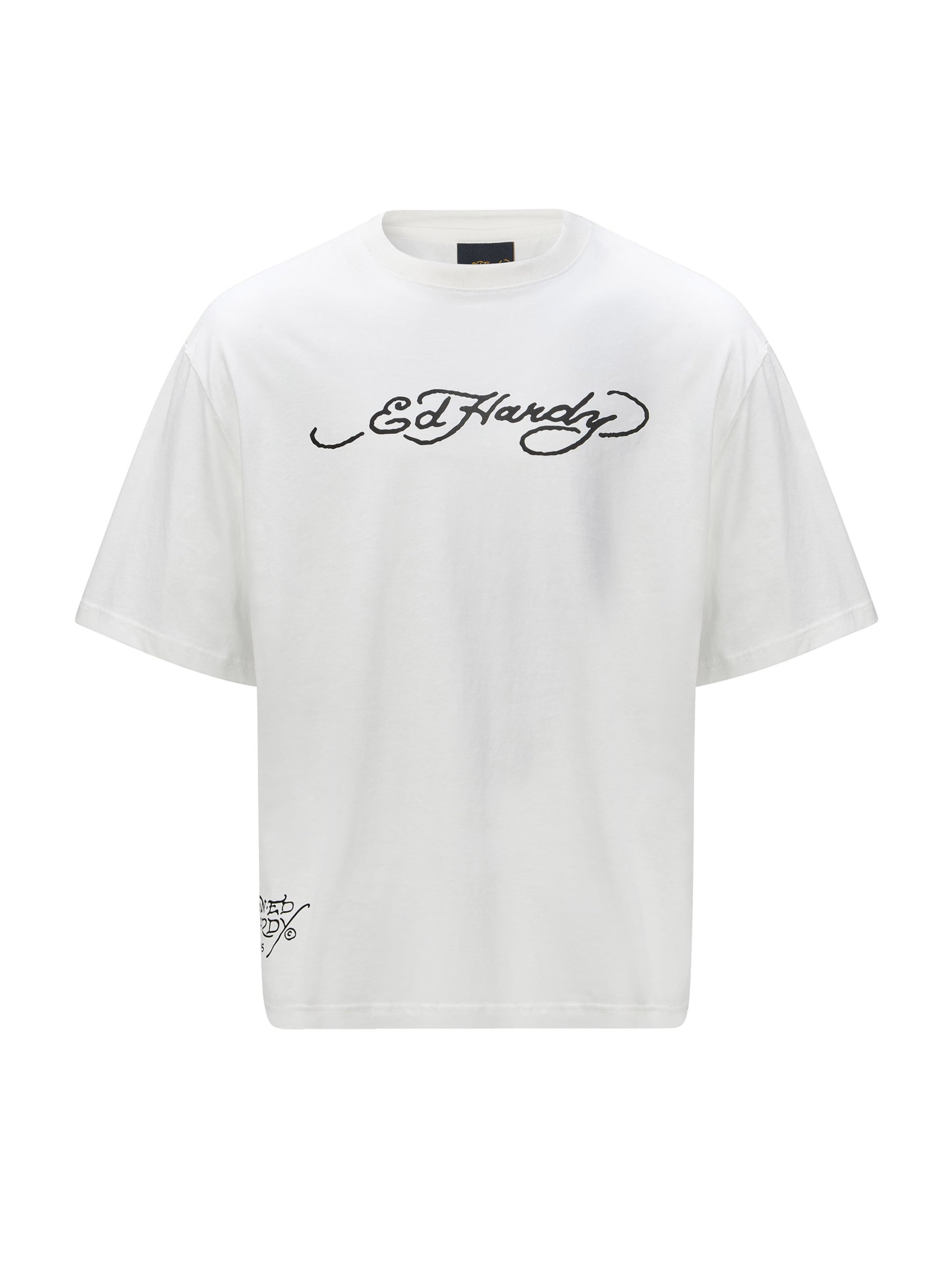 Ed Hardy T-Shirt 'Drags' en S en gris foncé / noir / blanc, Vue avec produit