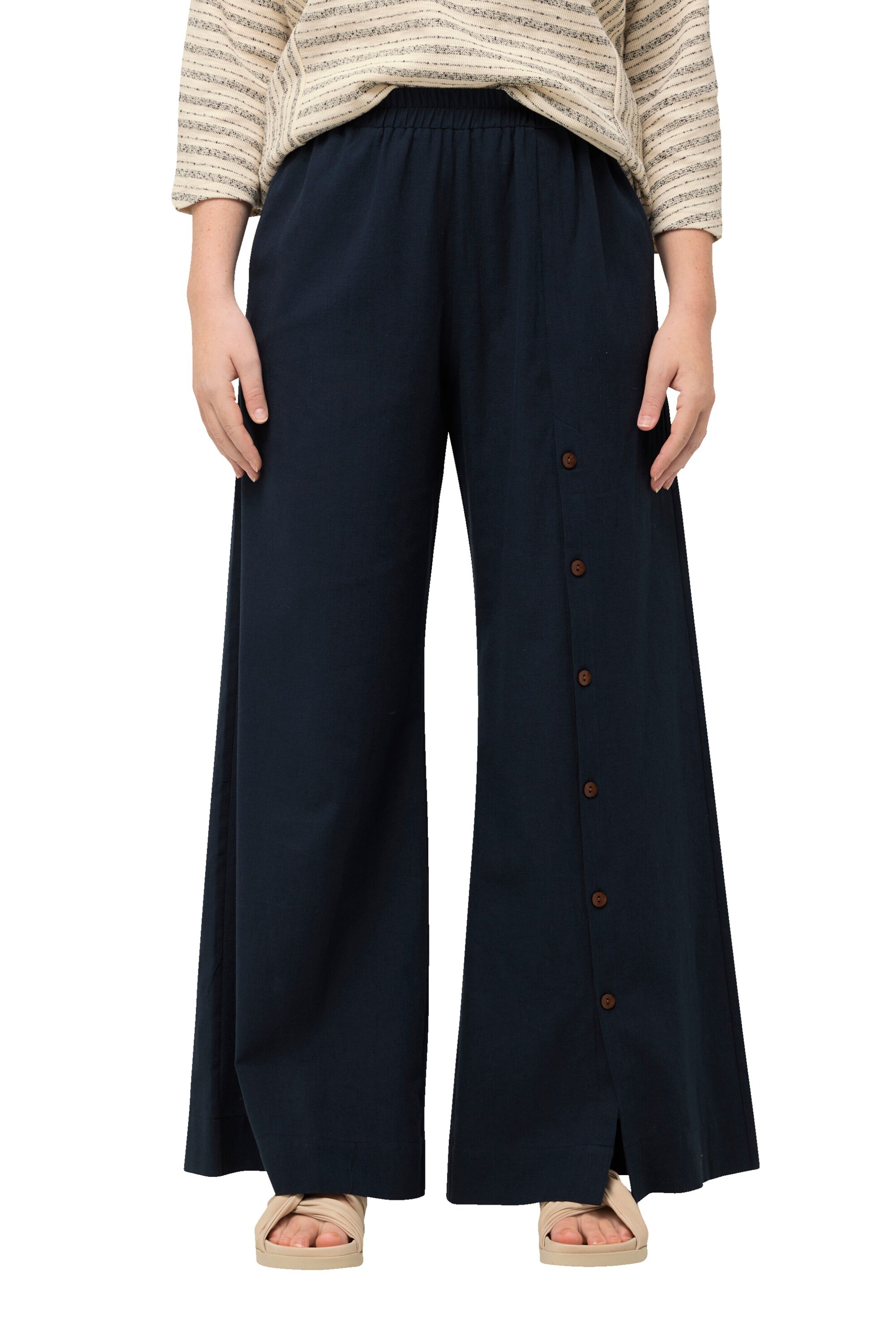 Ulla Popken Wide Leg Hose in Blau: Vorderseite