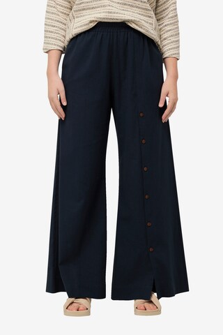 Ulla Popken Wide leg Broek in Blauw: voorkant