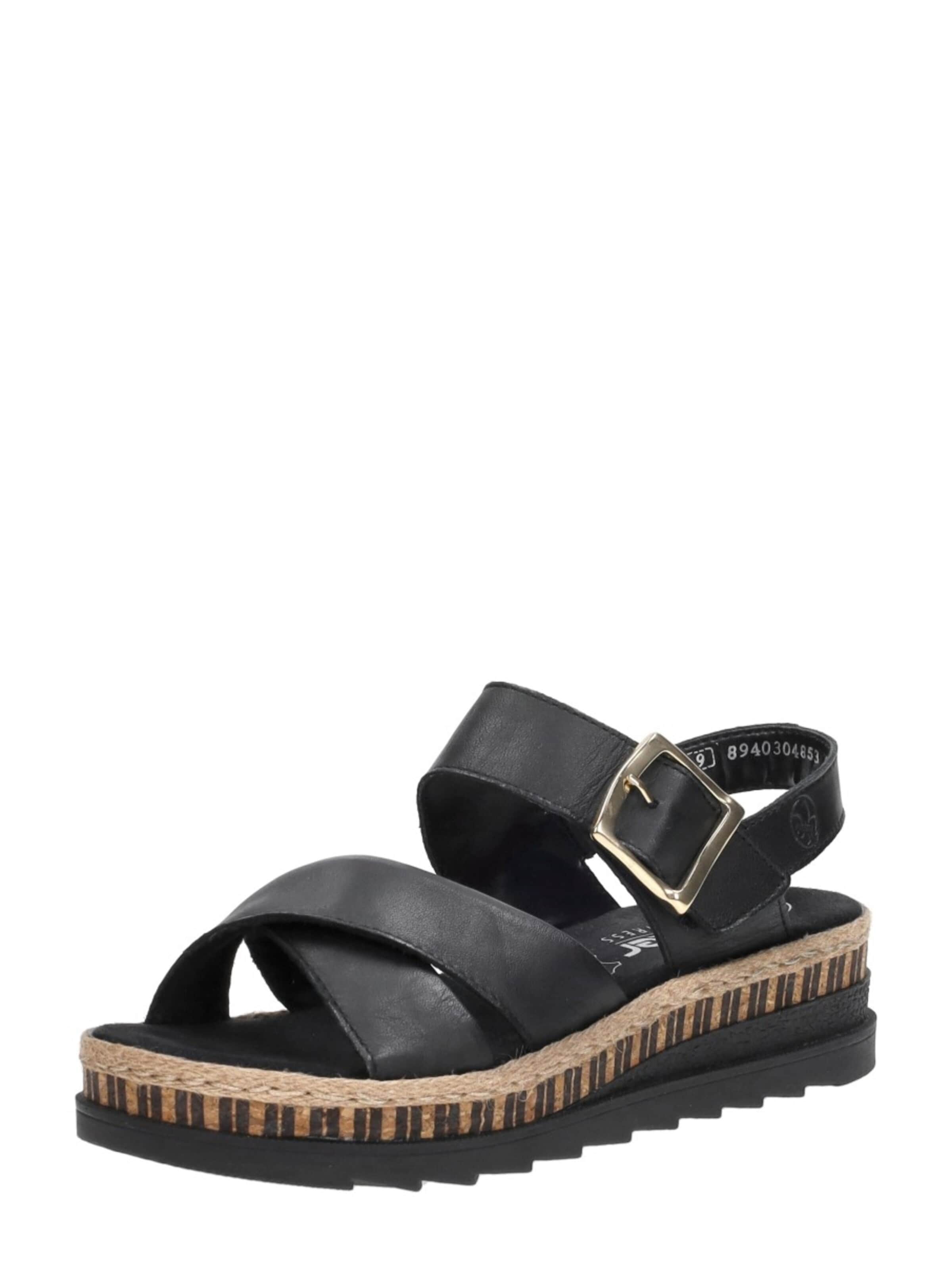 Rieker Sandal 'Sandalen Plat' in Black