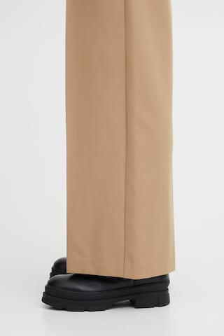 ICHI Wide leg Pleated Pants 'Ihlexi' in Brown