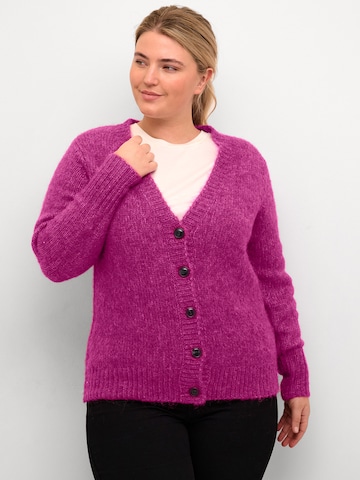 KAFFE CURVE Knit cardigan 'Zolina ' in Pink: front