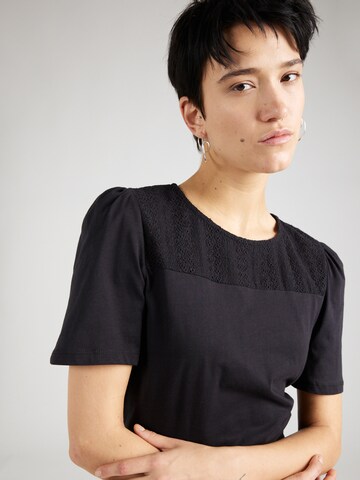 Dorothy Perkins Shirt 'Broderie Yoke' in Zwart