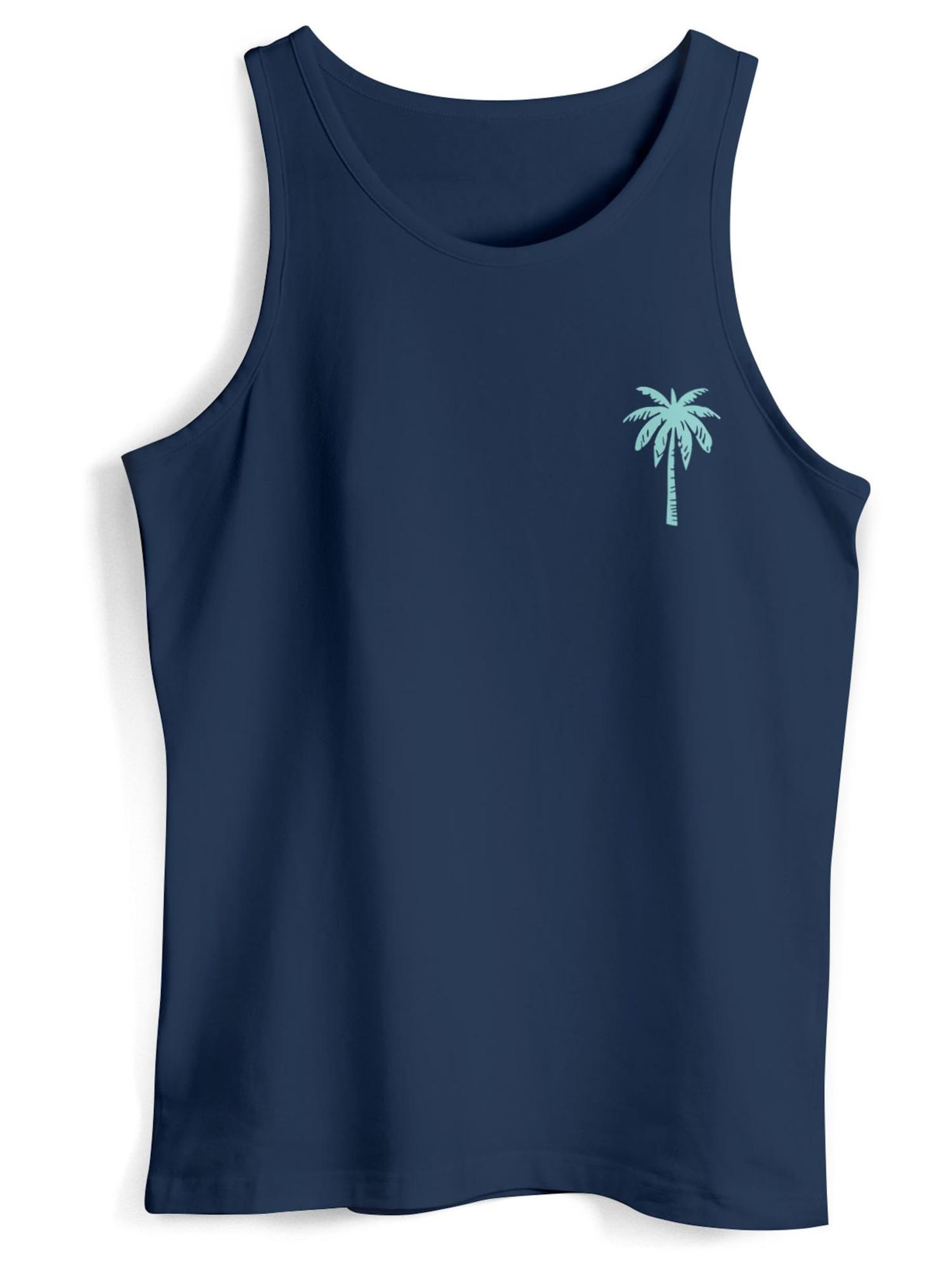 Neverless Shirt 'Palme'‌‌‌‌‌‌ in Blau: Vorderseite