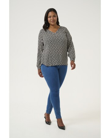 KAFFE CURVE Bluse i sort