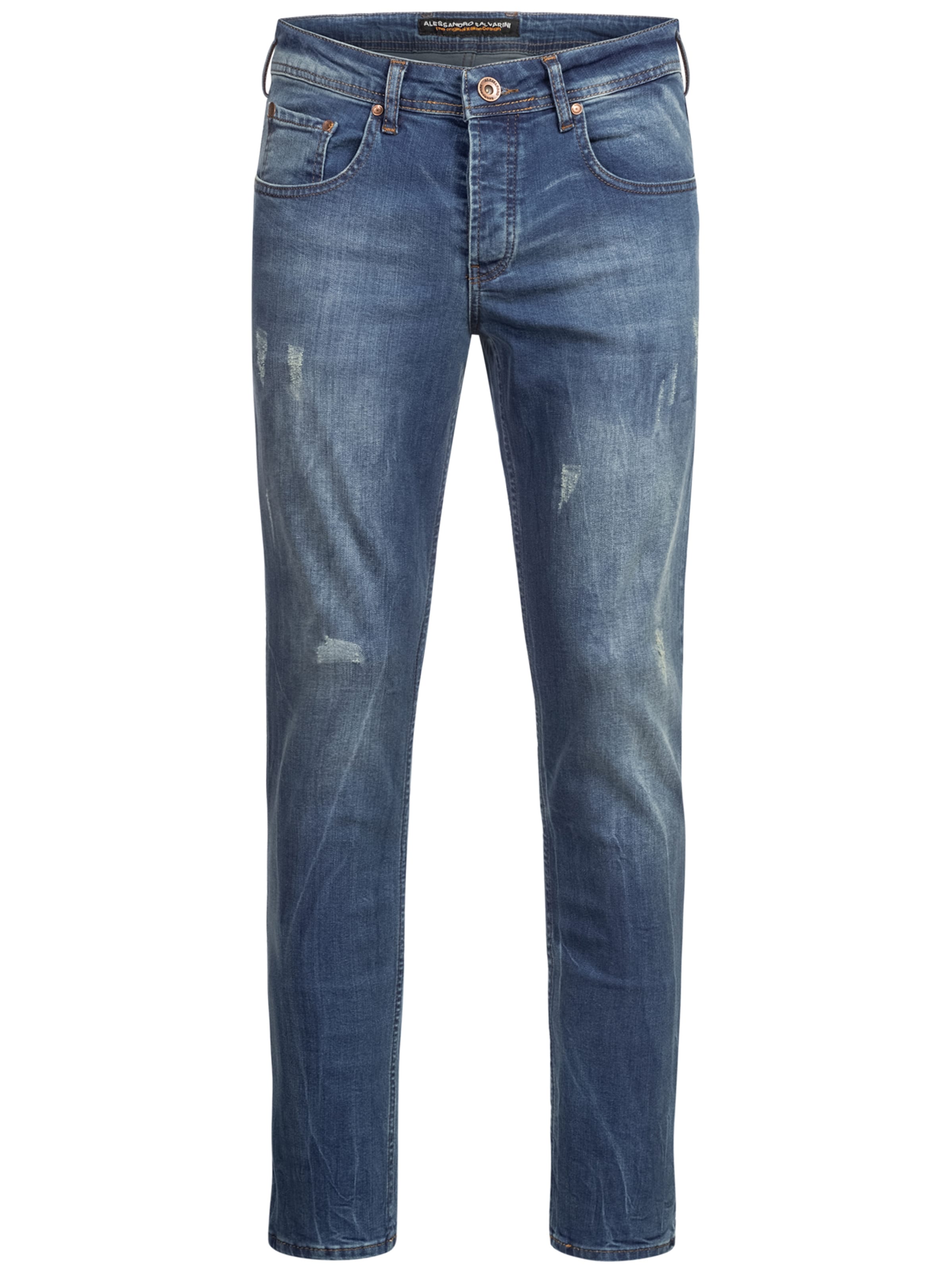 Alessandro Salvarini Slimfit Jeans 'Genova' in Blauw: voorkant