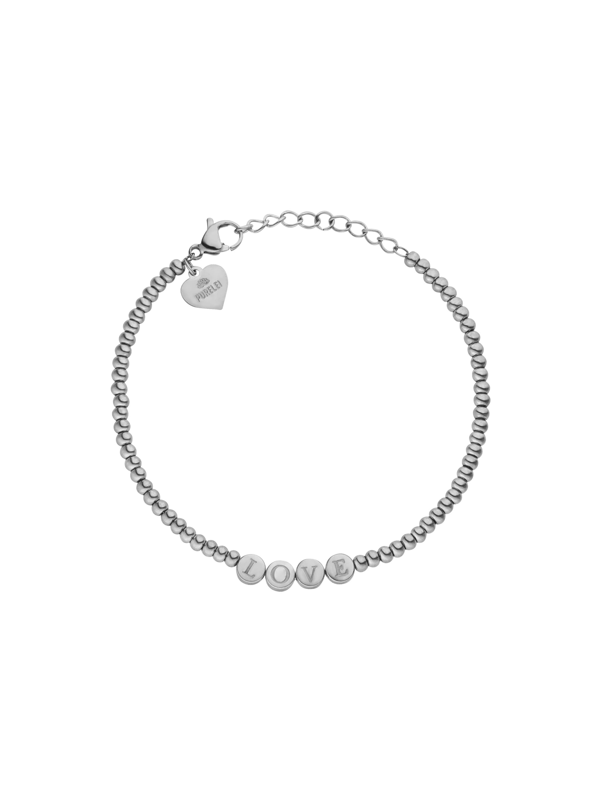 PURELEI Armband 'Spread Love' in Zilver: voorkant