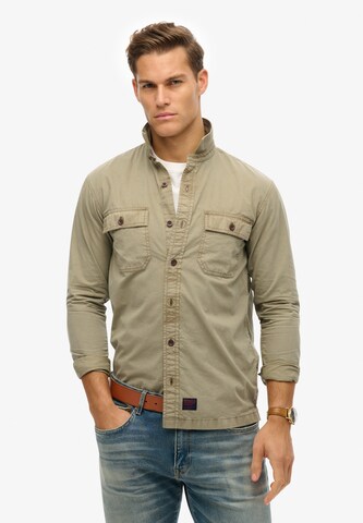 Superdry Regular fit Overhemd in Groen: voorkant