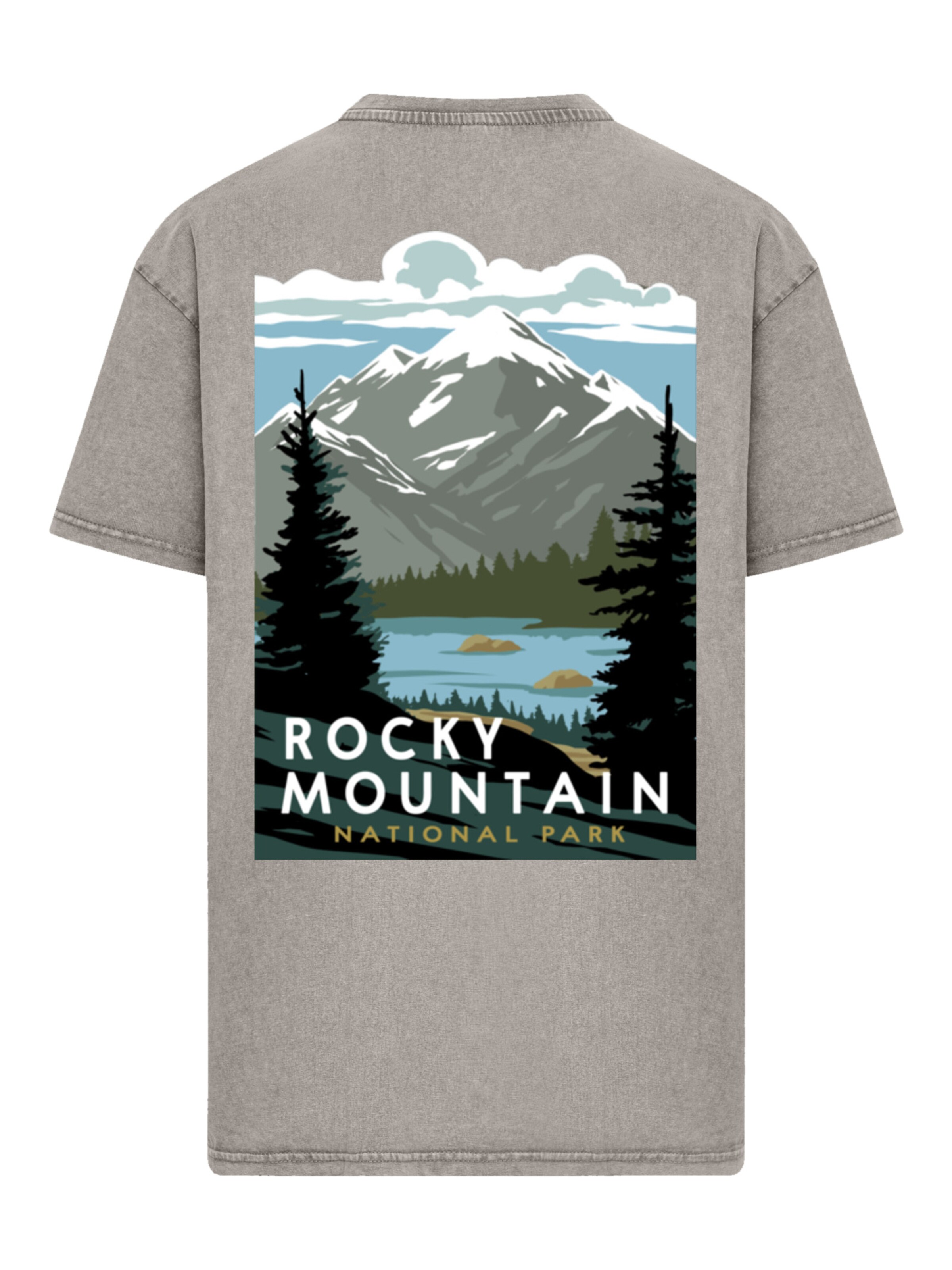T-Shirt 'US National Parks Rocky Mountain National Park' F4NT4STIC en gris